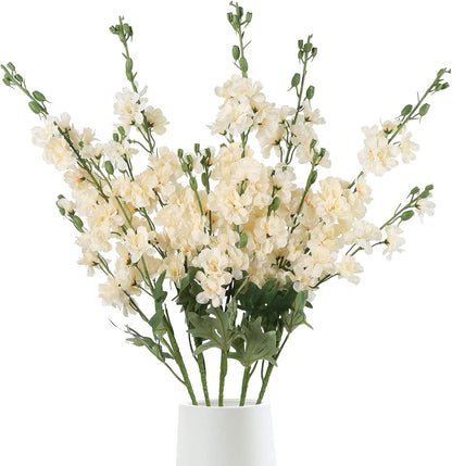 Light Pink Delphinium Artificial Flowers 5 PCS, 38.5" Tall Flowers for Floor Vase Pink Silk Flowers Realistic Artificial Snapdragon for Wedding Home Party Centerpiece for Table
