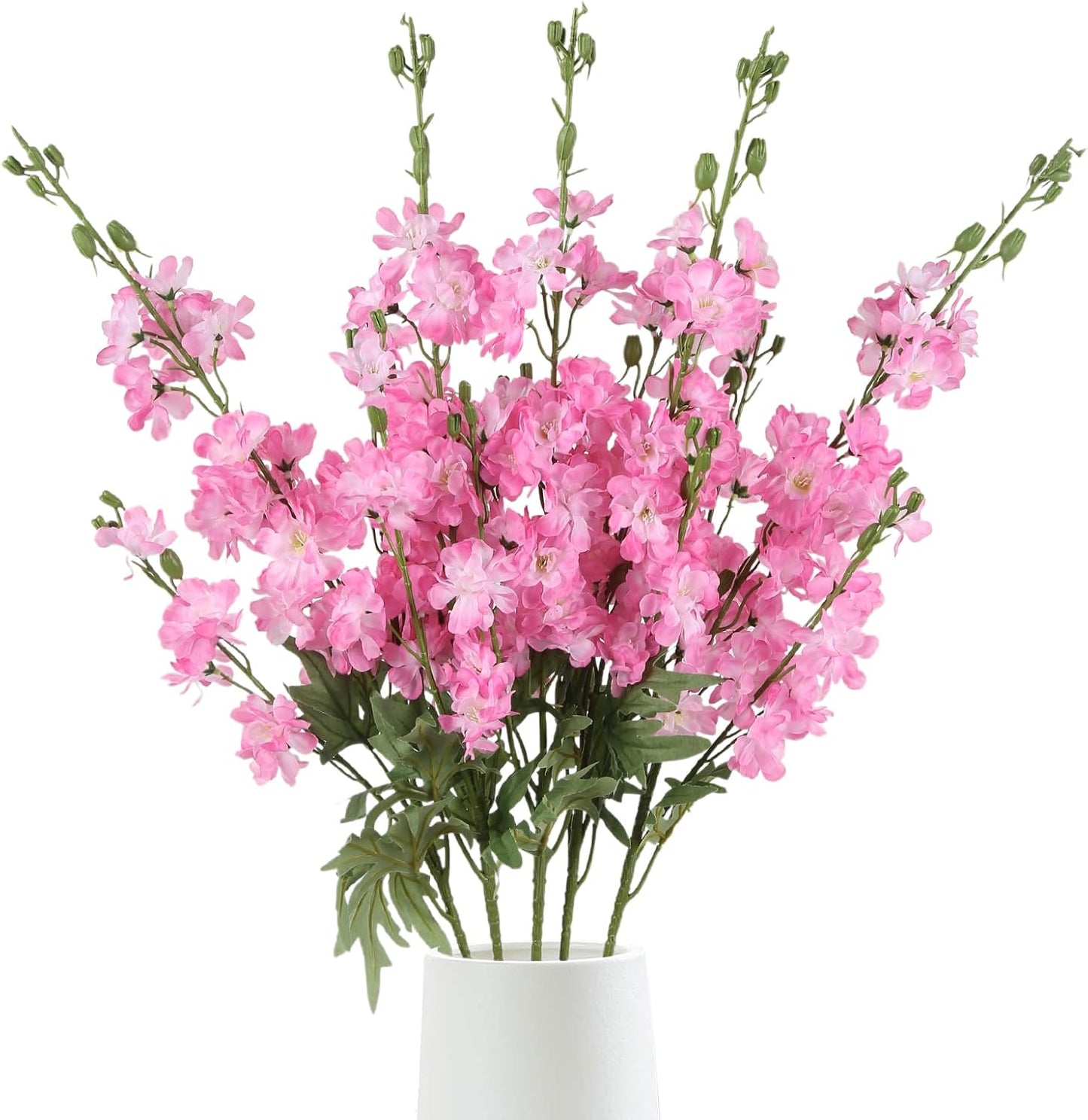 Light Pink Delphinium Artificial Flowers 5 PCS, 38.5" Tall Flowers for Floor Vase Pink Silk Flowers Realistic Artificial Snapdragon for Wedding Home Party Centerpiece for Table