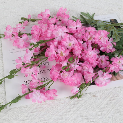Light Pink Delphinium Artificial Flowers 5 PCS, 38.5" Tall Flowers for Floor Vase Pink Silk Flowers Realistic Artificial Snapdragon for Wedding Home Party Centerpiece for Table