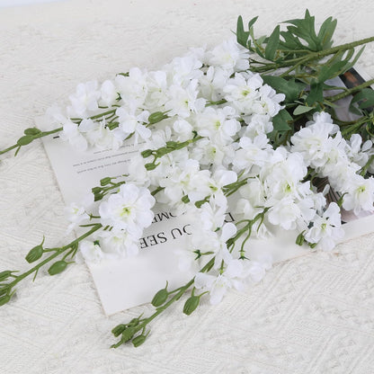 Light Pink Delphinium Artificial Flowers 5 PCS, 38.5" Tall Flowers for Floor Vase Pink Silk Flowers Realistic Artificial Snapdragon for Wedding Home Party Centerpiece for Table