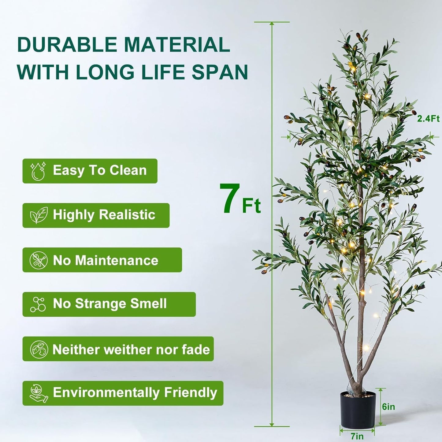 Olive Trees Artificial Indoor, 5FT Tall Faux Olive Tree with Moss and Planter, Artificial Plants Indoor with Realistic Silk Leaves and Lifelike Fruits, Fake Tree for Home Office Living Room Decor