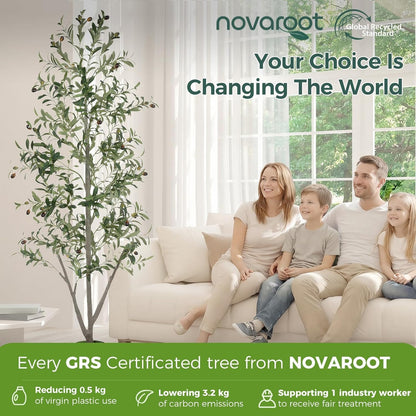 Olive Trees Artificial Indoor, 5FT Tall Faux Olive Tree with Moss and Planter, Artificial Plants Indoor with Realistic Silk Leaves and Lifelike Fruits, Fake Tree for Home Office Living Room Decor