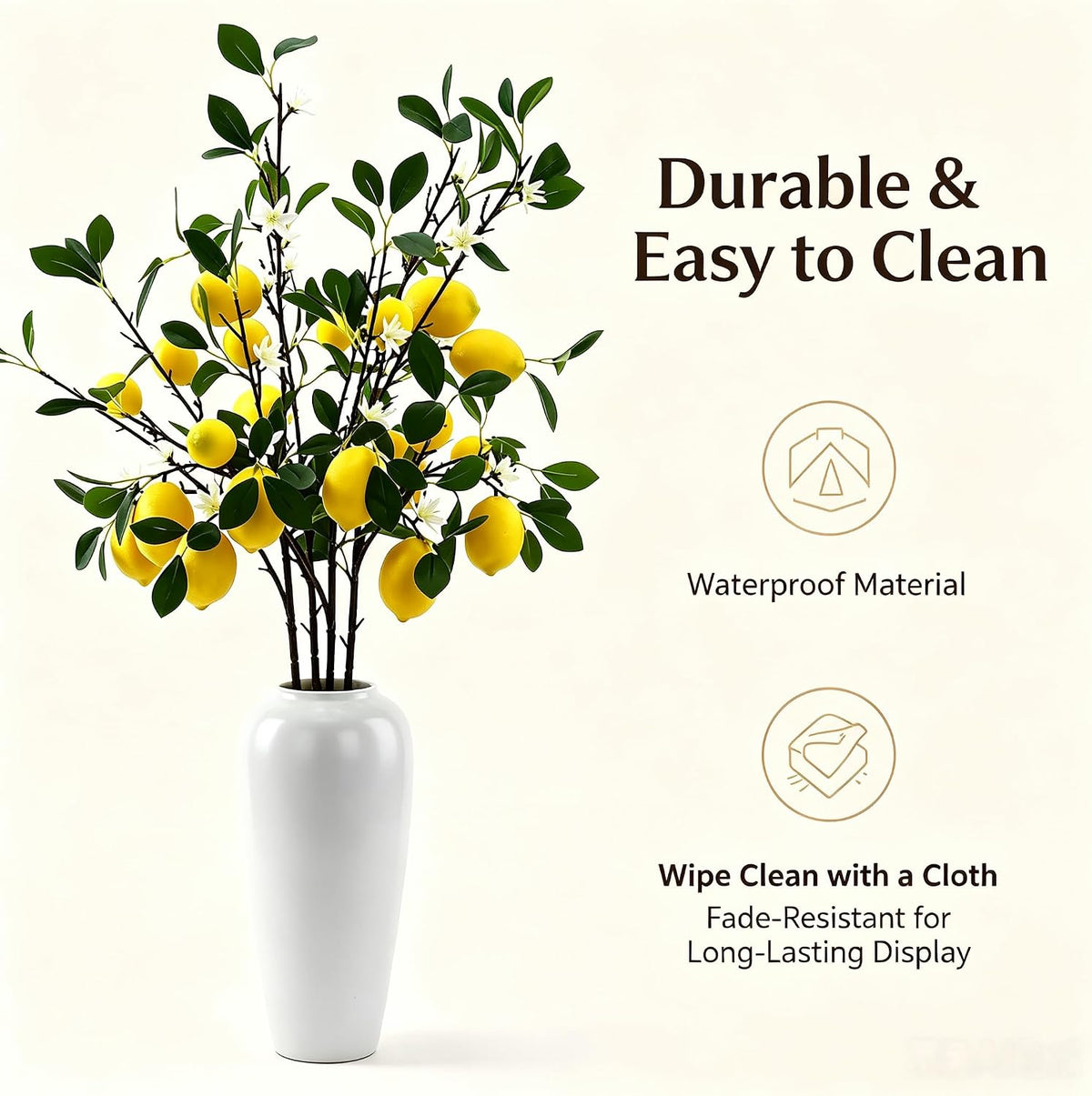 5 Pack 24 Inch Artificial Lemon Branches