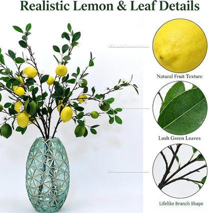 5 Pack 24 Inch Artificial Lemon Branches