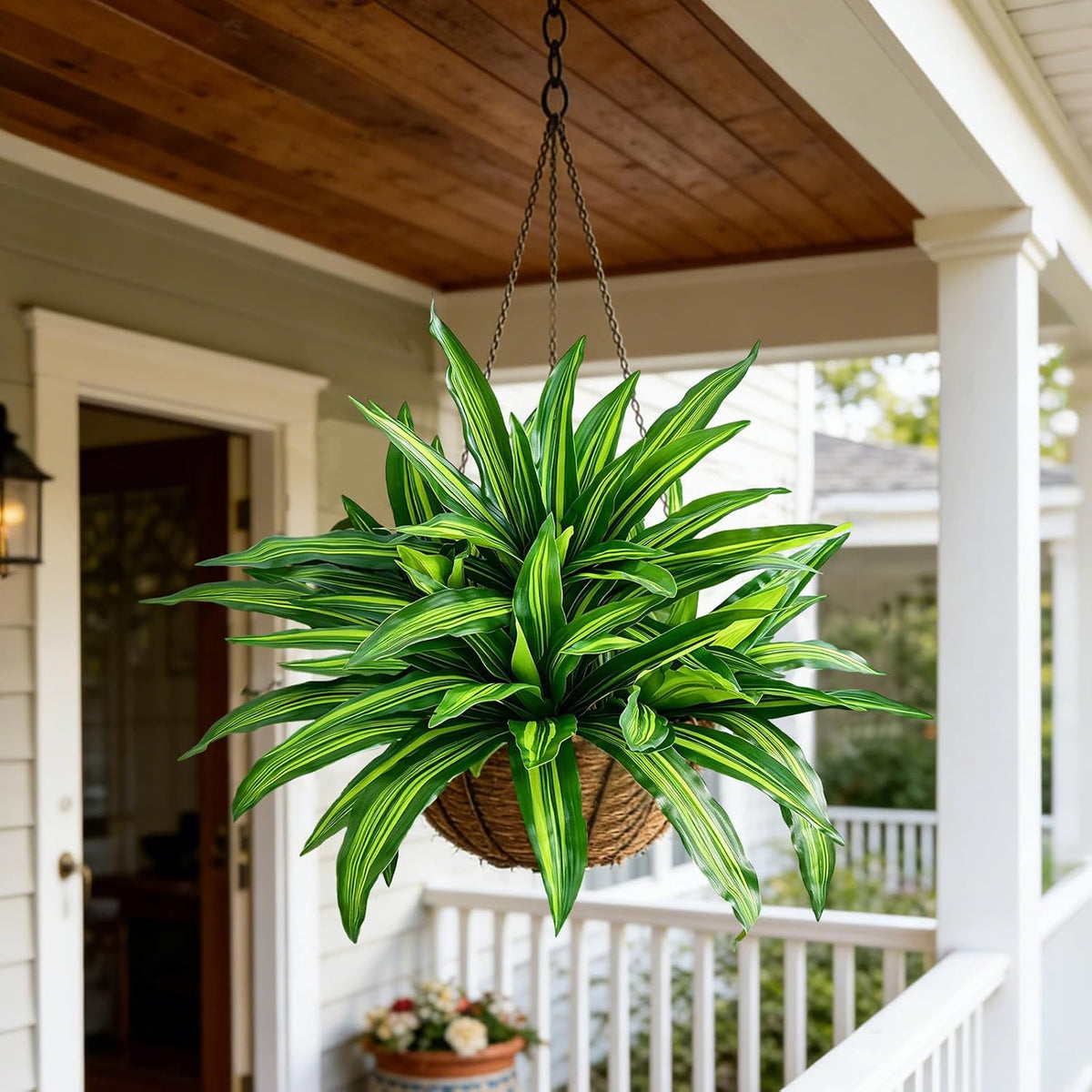 Fake Ferns,Faux Outdoor Plants UV Resistant,3D Real Touch Fake Plants Total 60 Blades,Weatherproof Artificial Plants Outdoor Indoor for Garden Porch Home Office Living Room Decor
