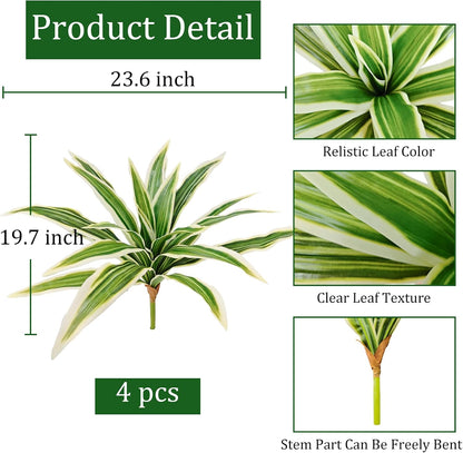 Fake Ferns,Faux Outdoor Plants UV Resistant,3D Real Touch Fake Plants Total 60 Blades,Weatherproof Artificial Plants Outdoor Indoor for Garden Porch Home Office Living Room Decor