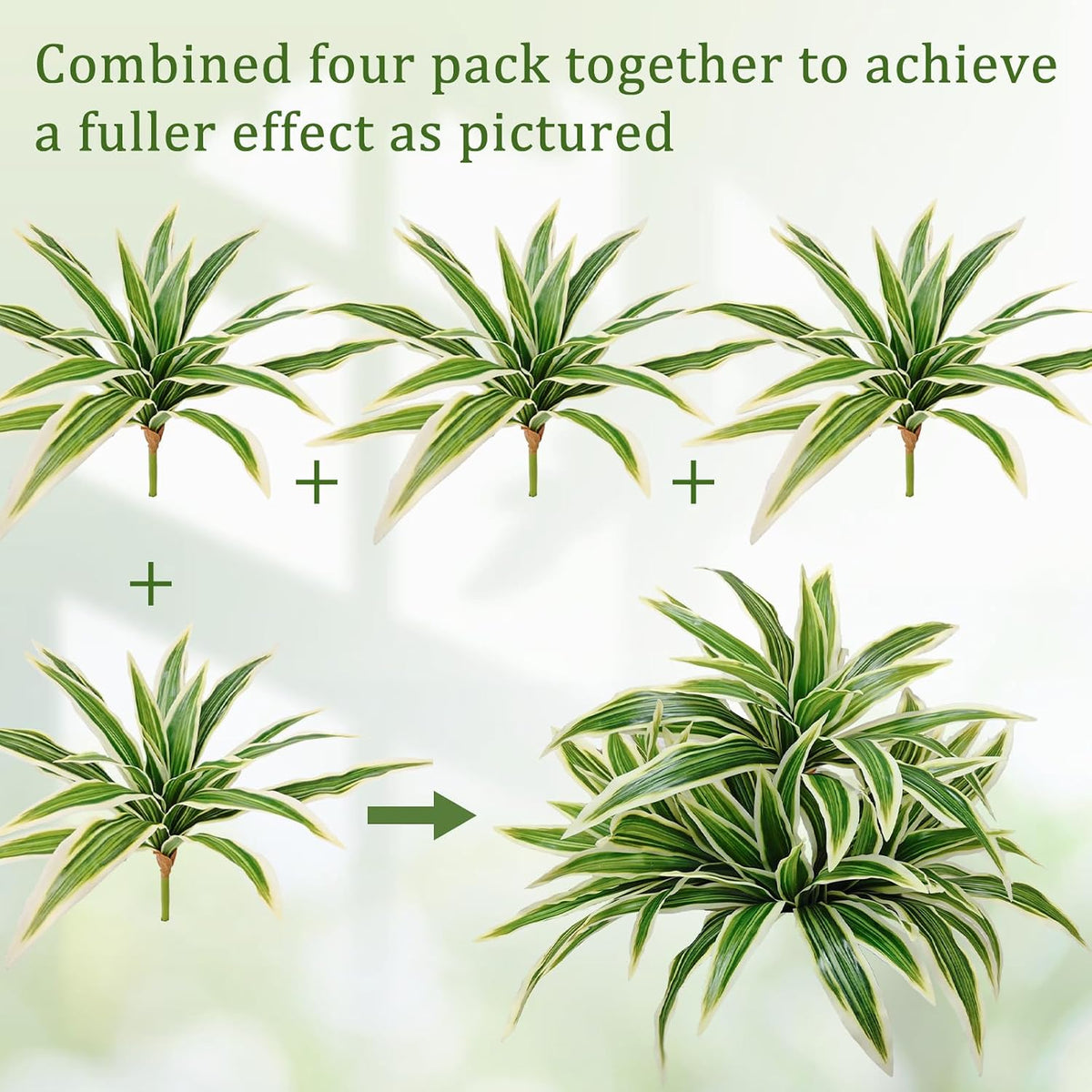 Fake Ferns,Faux Outdoor Plants UV Resistant,3D Real Touch Fake Plants Total 60 Blades,Weatherproof Artificial Plants Outdoor Indoor for Garden Porch Home Office Living Room Decor