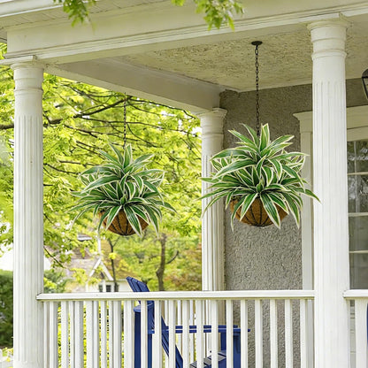 Fake Ferns,Faux Outdoor Plants UV Resistant,3D Real Touch Fake Plants Total 60 Blades,Weatherproof Artificial Plants Outdoor Indoor for Garden Porch Home Office Living Room Decor