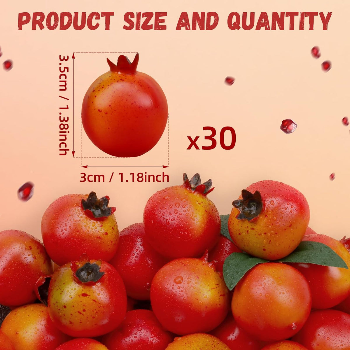 30pcs Artificial Fake Mini Pomegranates Fruit for Home Festival