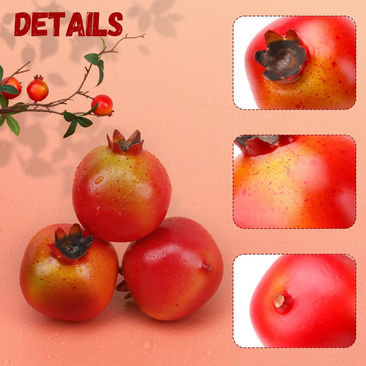 30pcs Artificial Fake Mini Pomegranates Fruit for Home Festival