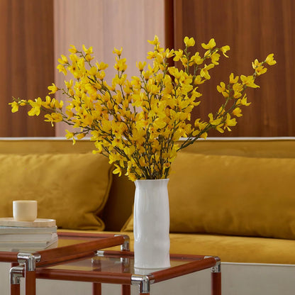 Artificial Forsythia Branches, 6 Pcs Fake Faux Long Stem Flowers Yellow Silk Flowers for Wedding Home Decor Mother's Day, Spring Floral Arrangement for Centerpiece, 38 Inches