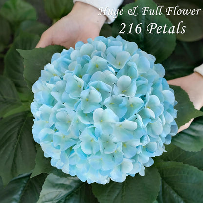 JINWOE Pink Flowers Silk Artificial Hydrangeas, 4Pcs 22" Lifelike Large Silk Flowers with Stems, Artificial Flowers for Wedding Bouquet Table Centerpieces Outdoor Home