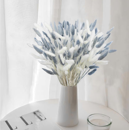 120 Pcs Dried Bunny Tails Flower Lagurus Ovatus Natural Dried Flowers Rabbit Tail Grass Dried Pampas Grass Floral Arrangement for Boho Decor Wedding Home DIY Farmhouse Table Dark Brown