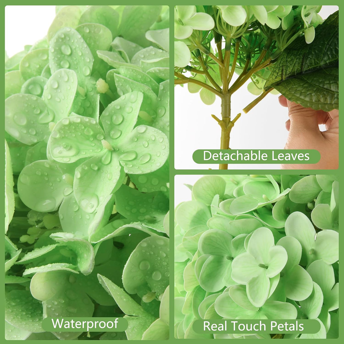 Artificial Hydrangea Flowers Arrangements in Glass Vase for Home Decoration, Faux Hydrangea Flowers for Floral Arrangements with Faux Water Wedding Bouquets Kitchen Table Centerpiece Decor