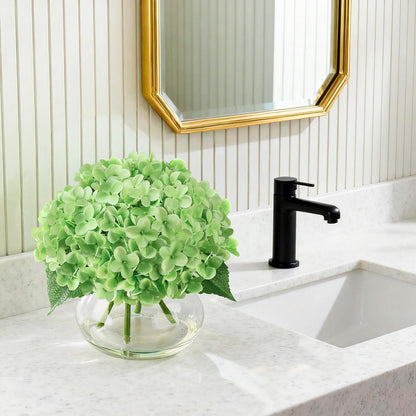 Artificial Hydrangea Flowers Arrangements in Glass Vase for Home Decoration, Faux Hydrangea Flowers for Floral Arrangements with Faux Water Wedding Bouquets Kitchen Table Centerpiece Decor