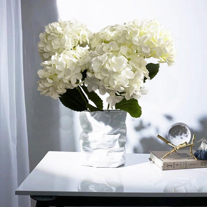 8pcs White Hydrangea Artificial Flowers 27.57" Large Realistic Single Long Stem Faux Silk Hydrangea Bouquets Flowers Arrangements Home Office Decor Wedding Centerpieces DIY