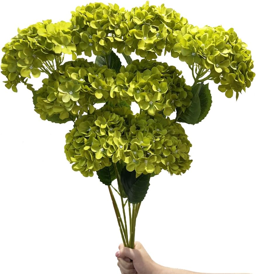8pcs White Hydrangea Artificial Flowers 27.57" Large Realistic Single Long Stem Faux Silk Hydrangea Bouquets Flowers Arrangements Home Office Decor Wedding Centerpieces DIY