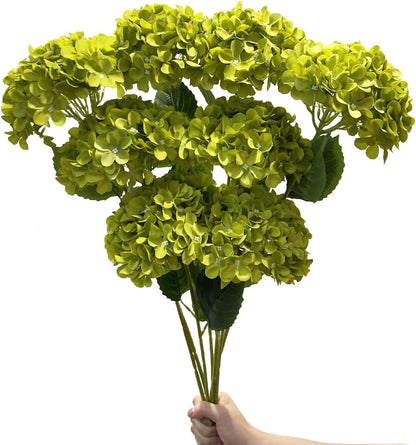 8pcs White Hydrangea Artificial Flowers 27.57" Large Realistic Single Long Stem Faux Silk Hydrangea Bouquets Flowers Arrangements Home Office Decor Wedding Centerpieces DIY