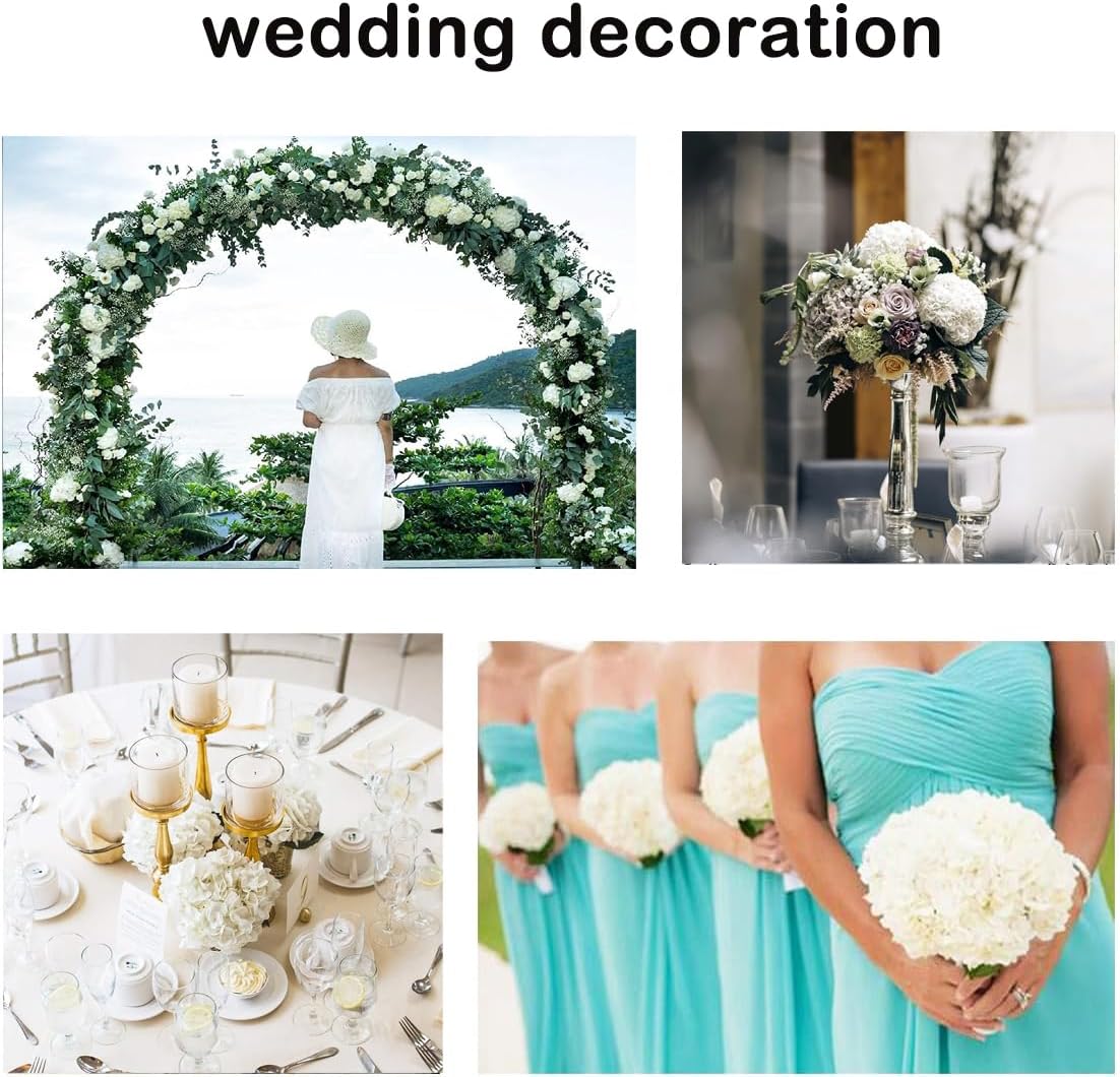 8pcs White Hydrangea Artificial Flowers 27.57" Large Realistic Single Long Stem Faux Silk Hydrangea Bouquets Flowers Arrangements Home Office Decor Wedding Centerpieces DIY