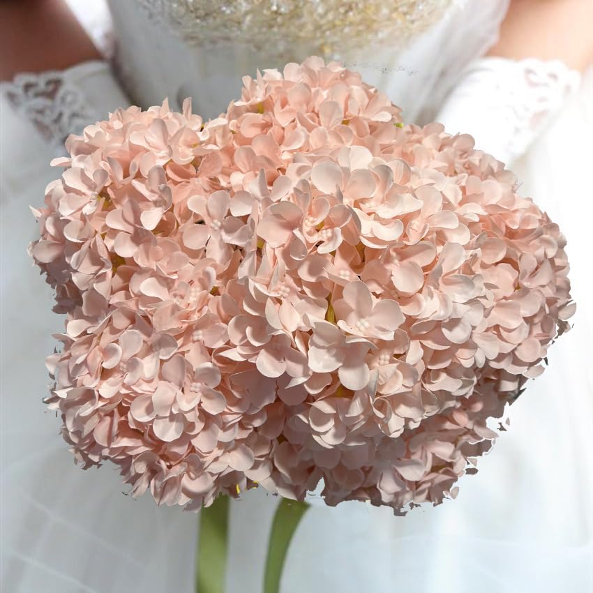 8pcs White Hydrangea Artificial Flowers 27.57" Large Realistic Single Long Stem Faux Silk Hydrangea Bouquets Flowers Arrangements Home Office Decor Wedding Centerpieces DIY