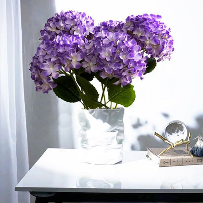 8pcs White Hydrangea Artificial Flowers 27.57" Large Realistic Single Long Stem Faux Silk Hydrangea Bouquets Flowers Arrangements Home Office Decor Wedding Centerpieces DIY