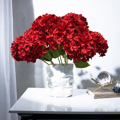 8pcs White Hydrangea Artificial Flowers 27.57" Large Realistic Single Long Stem Faux Silk Hydrangea Bouquets Flowers Arrangements Home Office Decor Wedding Centerpieces DIY