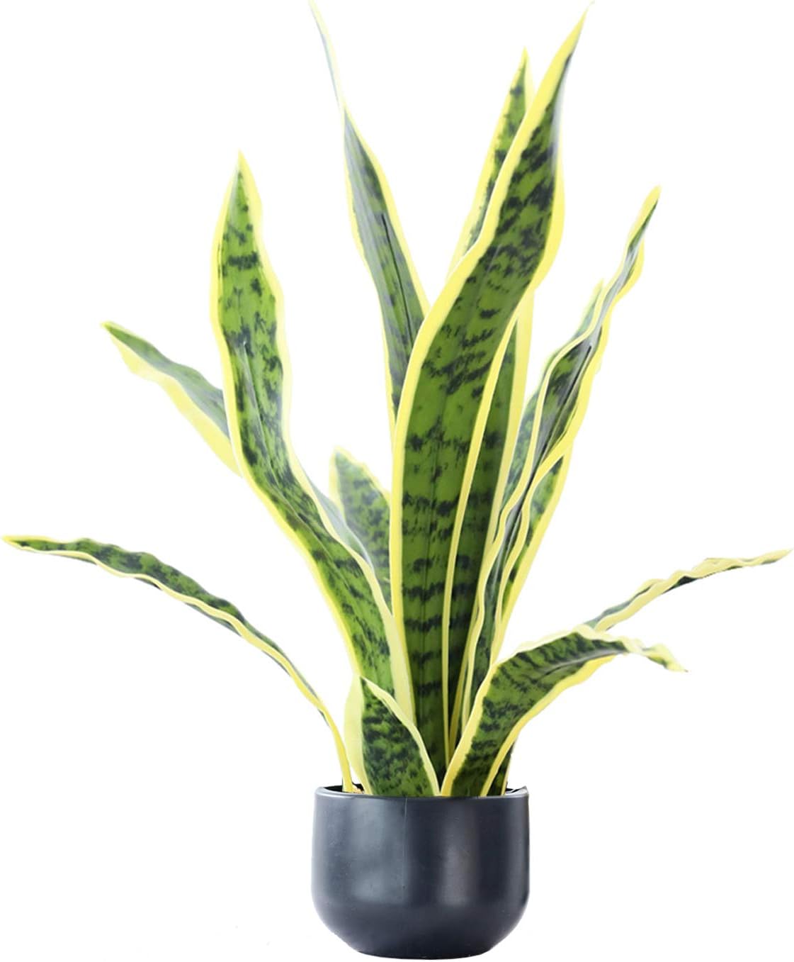Artificial Snake Plant 22 Inch Fake Sansevieria Fake Agave Potted Plants Plastic Greenery for Home Garden Office Store Decoration 12 Leaves (Green)