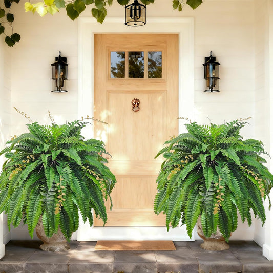 48in 88 Blades Artificial Boston Ferns for Outdoors Large, UV Resistant Faux Outdoor Plants,Weatherproof Fake Ferns Plants Outdoor Indoor for Garden Porch Patio Home Decor