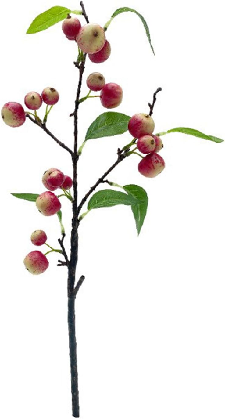 Artificial Apples Branches, Simulation Apples Branch Artificial Flower Branches, Artificial Apples Fruit Branches, Simulation Apples Fruits Stems with Green Leaves (A)
