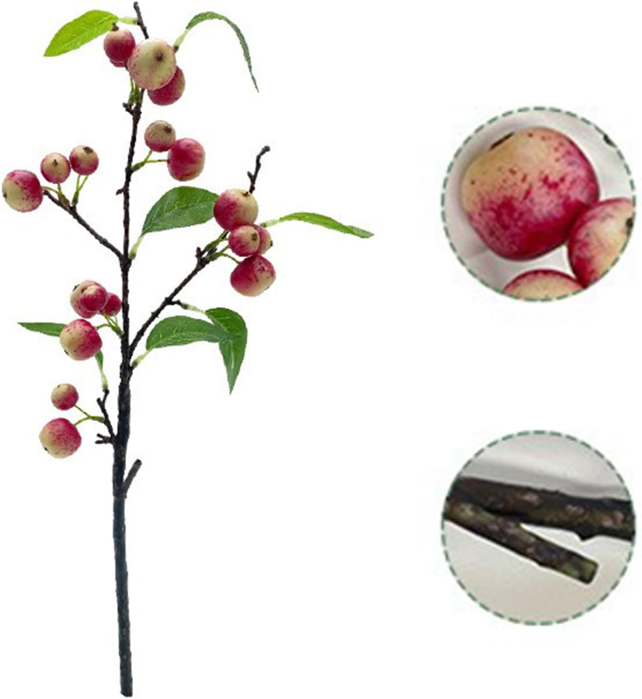 Artificial Apples Branches, Simulation Apples Branch Artificial Flower Branches, Artificial Apples Fruit Branches, Simulation Apples Fruits Stems with Green Leaves (A)