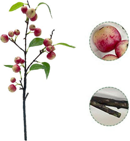 Artificial Apples Branches, Simulation Apples Branch Artificial Flower Branches, Artificial Apples Fruit Branches, Simulation Apples Fruits Stems with Green Leaves (A)