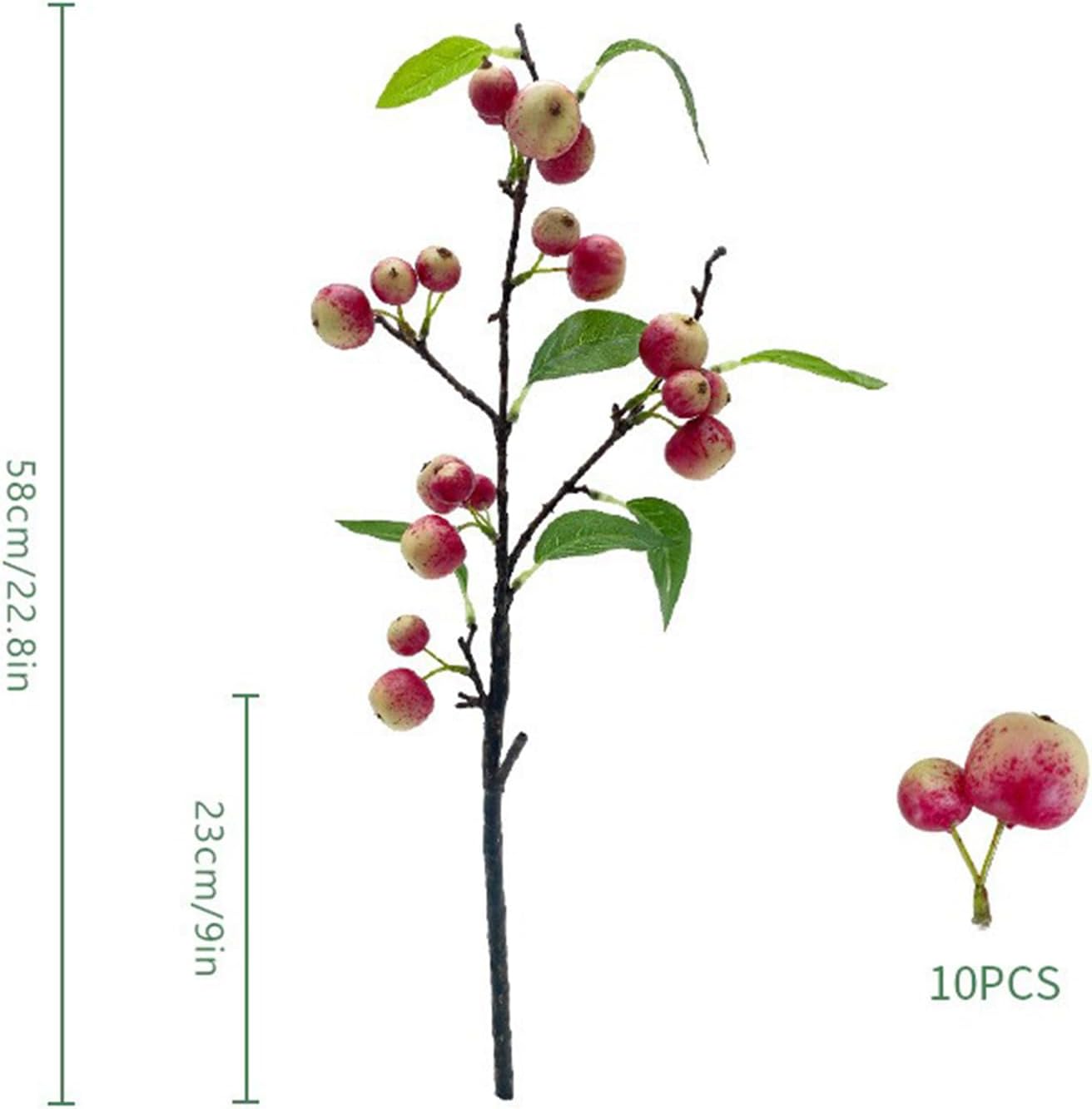 Artificial Apples Branches, Simulation Apples Branch Artificial Flower Branches, Artificial Apples Fruit Branches, Simulation Apples Fruits Stems with Green Leaves (A)