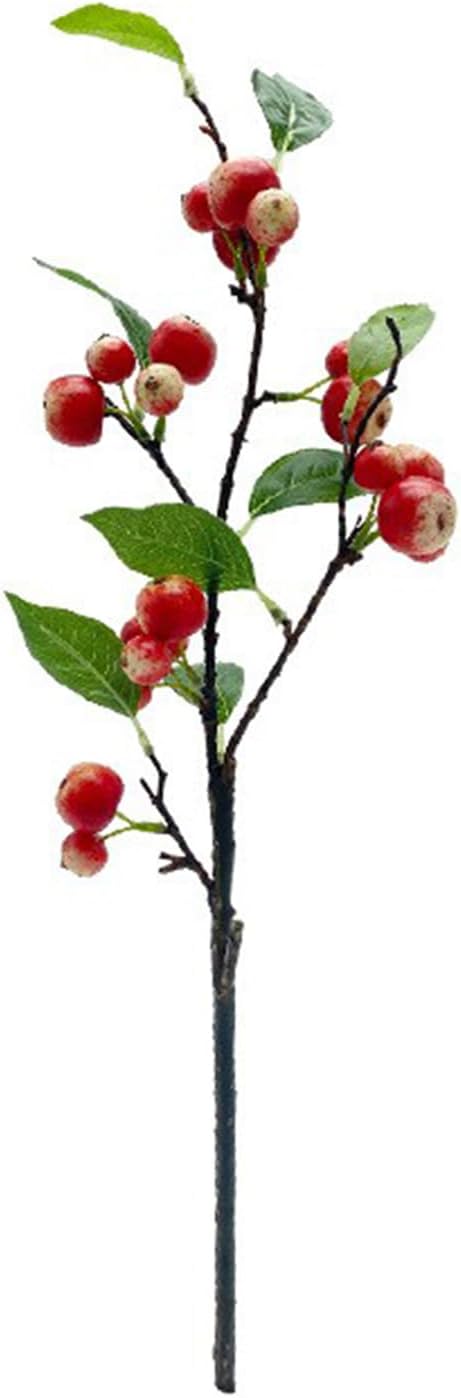 Artificial Apples Branches, Simulation Apples Branch Artificial Flower Branches, Artificial Apples Fruit Branches, Simulation Apples Fruits Stems with Green Leaves (A)