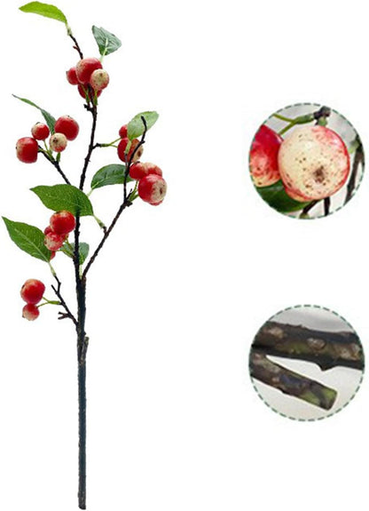 Artificial Apples Branches, Simulation Apples Branch Artificial Flower Branches, Artificial Apples Fruit Branches, Simulation Apples Fruits Stems with Green Leaves (A)