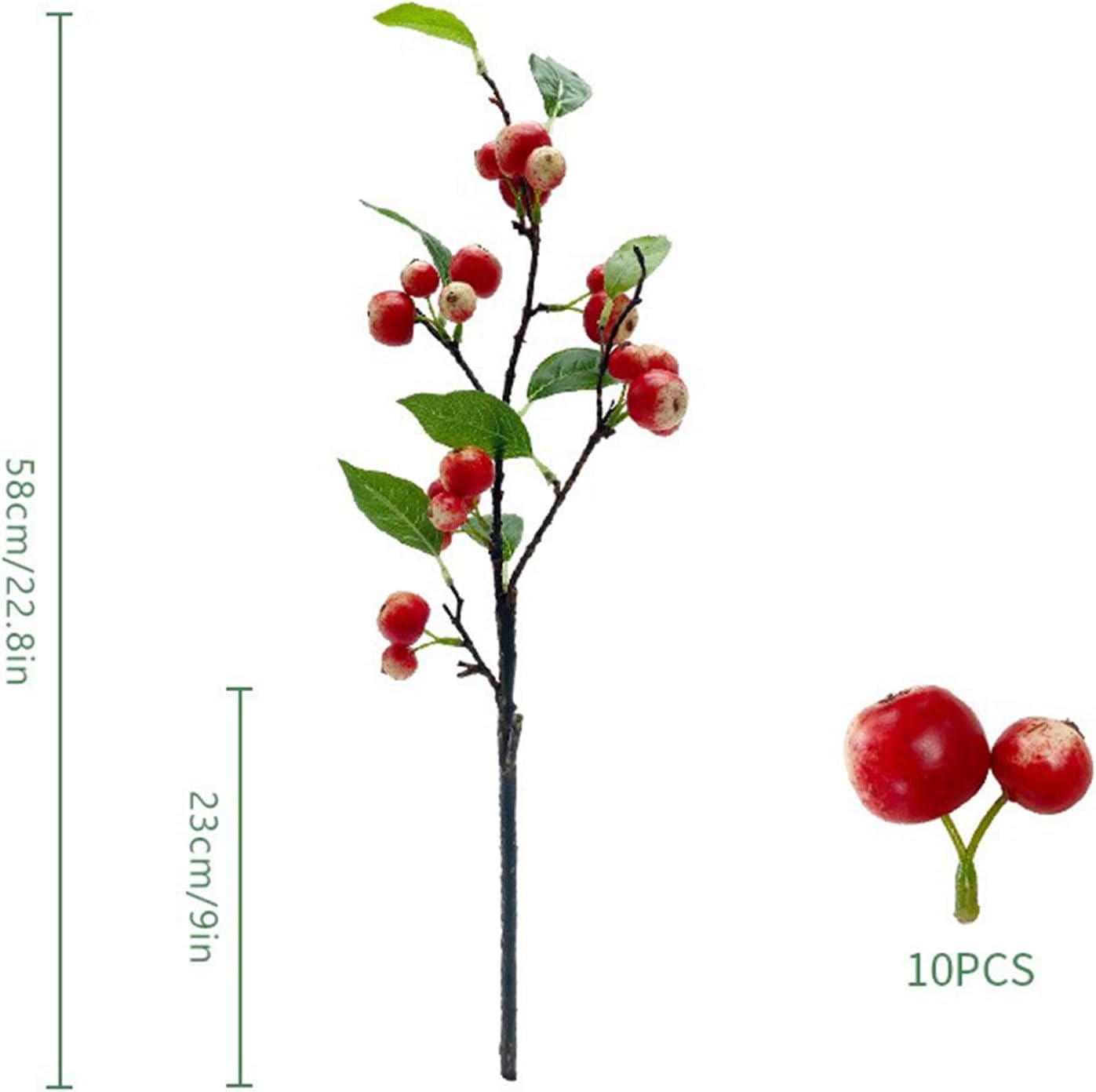 Artificial Apples Branches, Simulation Apples Branch Artificial Flower Branches, Artificial Apples Fruit Branches, Simulation Apples Fruits Stems with Green Leaves (A)