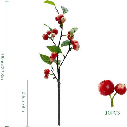 Artificial Apples Branches, Simulation Apples Branch Artificial Flower Branches, Artificial Apples Fruit Branches, Simulation Apples Fruits Stems with Green Leaves (A)
