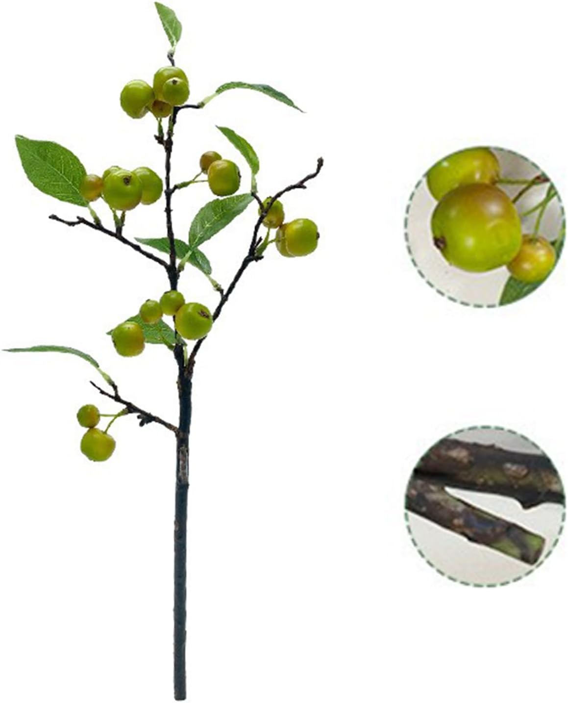 Artificial Apples Branches, Simulation Apples Branch Artificial Flower Branches, Artificial Apples Fruit Branches, Simulation Apples Fruits Stems with Green Leaves (A)