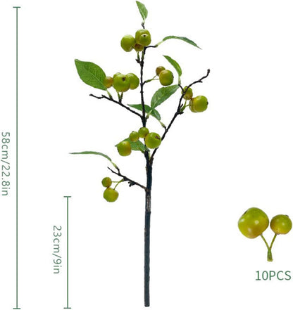 Artificial Apples Branches, Simulation Apples Branch Artificial Flower Branches, Artificial Apples Fruit Branches, Simulation Apples Fruits Stems with Green Leaves (A)
