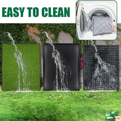 Reusable Pet Grass Potty w/ 2-Pack Replaceable Artificial Grass Quick Absorbent Indoor Portable Pet Training Patio Potty Washable Pee Pad Box Toliet (Medium-20x25In)