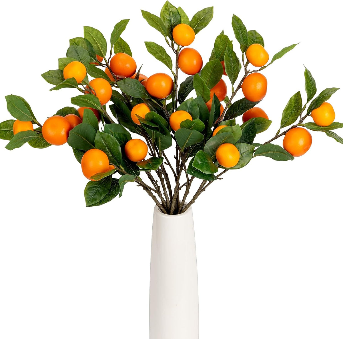 26.8Inch Artificial Tangerine Branches Artificial Orange Branch Fake Orange Stem 16 Fruit for Home Wedding Office Party Thanksgiving Hotel Table Centerpiece Indoor Outdoor Decor