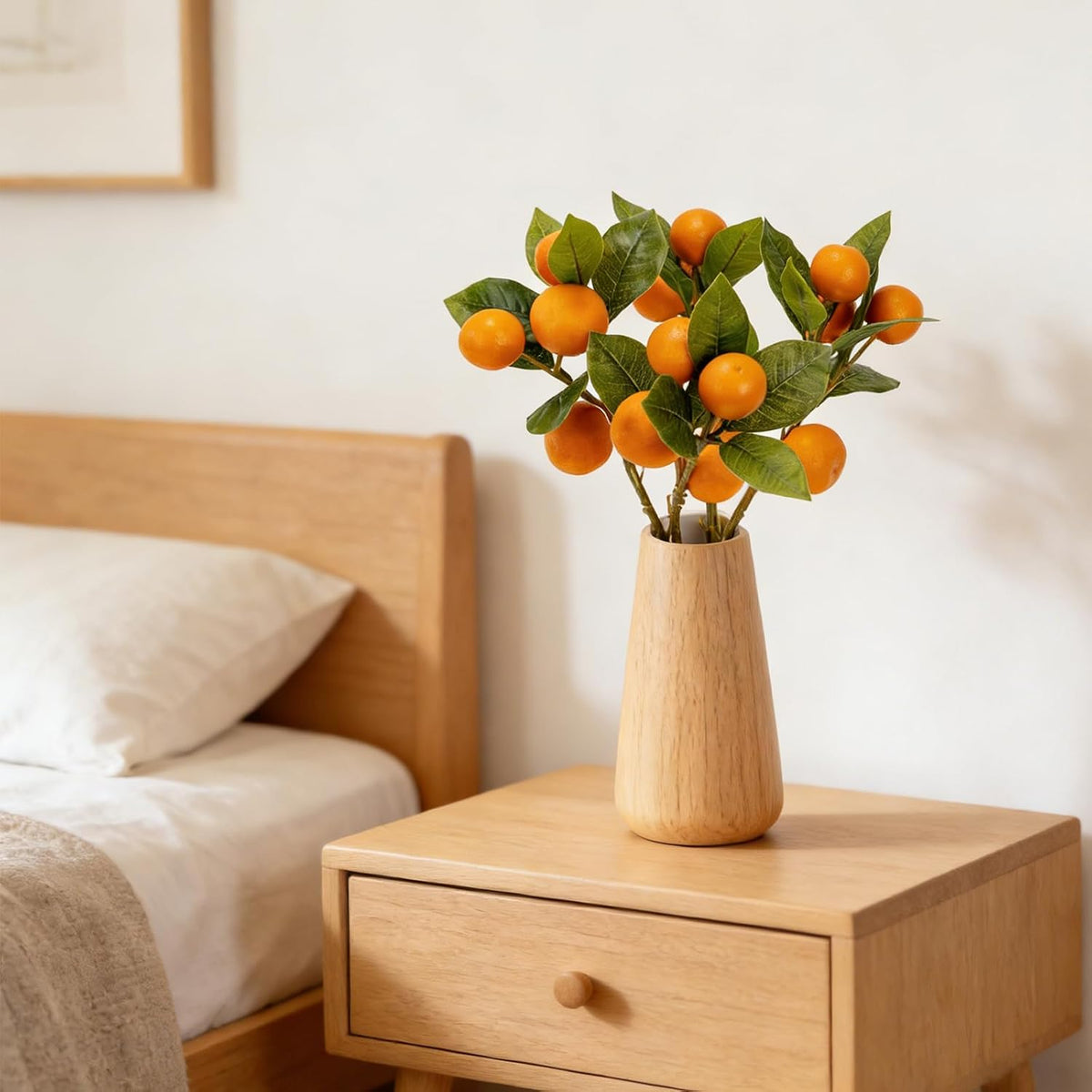 26.8Inch Artificial Tangerine Branches Artificial Orange Branch Fake Orange Stem 16 Fruit for Home Wedding Office Party Thanksgiving Hotel Table Centerpiece Indoor Outdoor Decor