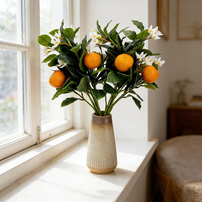 26.8Inch Artificial Tangerine Branches Artificial Orange Branch Fake Orange Stem 16 Fruit for Home Wedding Office Party Thanksgiving Hotel Table Centerpiece Indoor Outdoor Decor