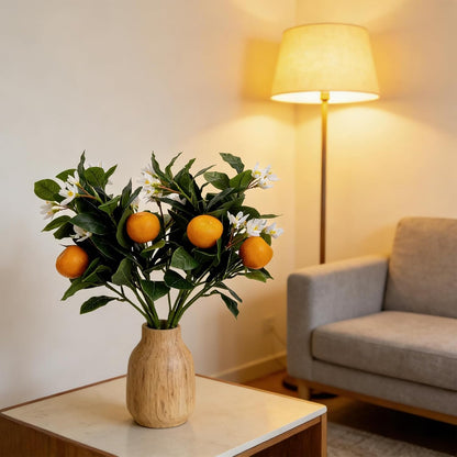 26.8Inch Artificial Tangerine Branches Artificial Orange Branch Fake Orange Stem 16 Fruit for Home Wedding Office Party Thanksgiving Hotel Table Centerpiece Indoor Outdoor Decor