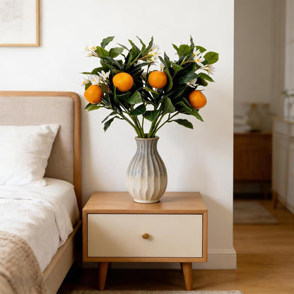 26.8Inch Artificial Tangerine Branches Artificial Orange Branch Fake Orange Stem 16 Fruit for Home Wedding Office Party Thanksgiving Hotel Table Centerpiece Indoor Outdoor Decor
