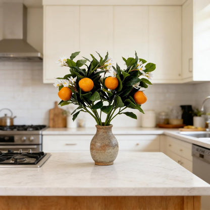 26.8Inch Artificial Tangerine Branches Artificial Orange Branch Fake Orange Stem 16 Fruit for Home Wedding Office Party Thanksgiving Hotel Table Centerpiece Indoor Outdoor Decor