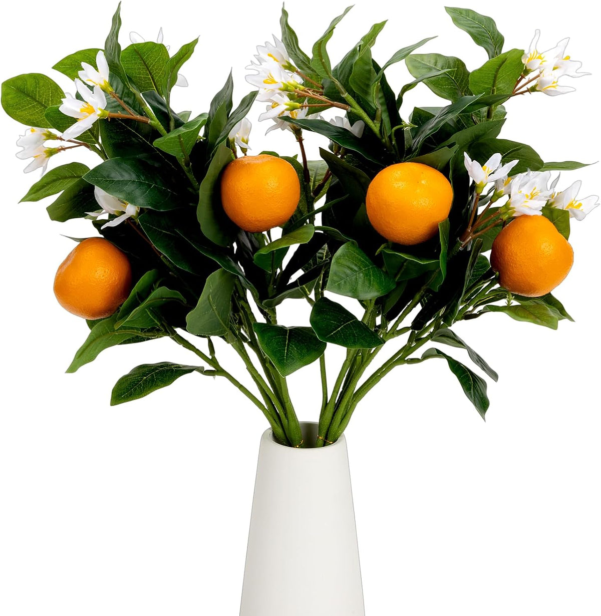 26.8Inch Artificial Tangerine Branches Artificial Orange Branch Fake Orange Stem 16 Fruit for Home Wedding Office Party Thanksgiving Hotel Table Centerpiece Indoor Outdoor Decor