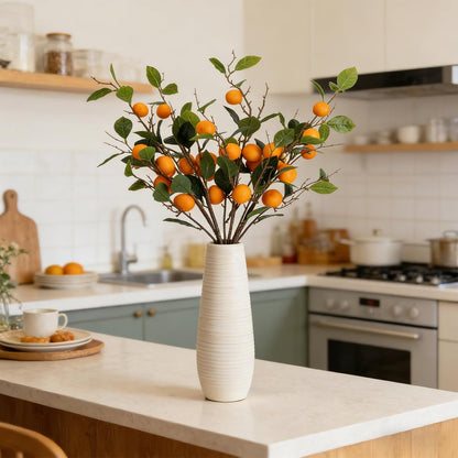 26.8Inch Artificial Tangerine Branches Artificial Orange Branch Fake Orange Stem 16 Fruit for Home Wedding Office Party Thanksgiving Hotel Table Centerpiece Indoor Outdoor Decor