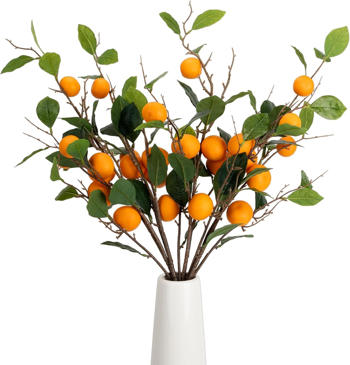 26.8Inch Artificial Tangerine Branches Artificial Orange Branch Fake Orange Stem 16 Fruit for Home Wedding Office Party Thanksgiving Hotel Table Centerpiece Indoor Outdoor Decor