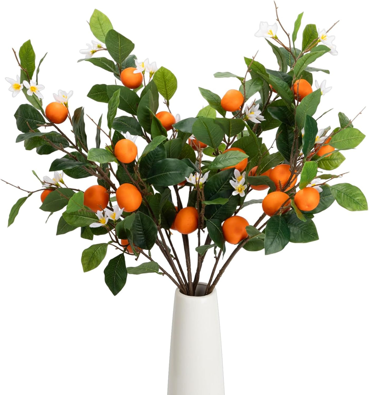 26.8Inch Artificial Tangerine Branches Artificial Orange Branch Fake Orange Stem 16 Fruit for Home Wedding Office Party Thanksgiving Hotel Table Centerpiece Indoor Outdoor Decor