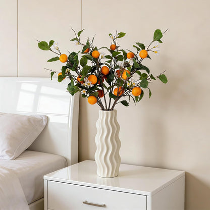 26.8Inch Artificial Tangerine Branches Artificial Orange Branch Fake Orange Stem 16 Fruit for Home Wedding Office Party Thanksgiving Hotel Table Centerpiece Indoor Outdoor Decor